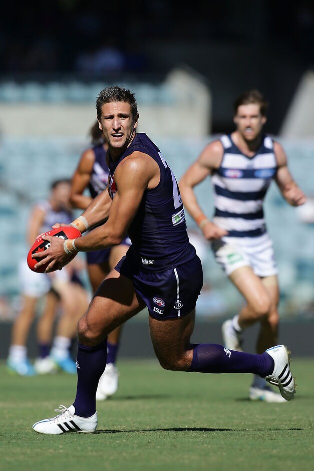 AFL 2016 NAB Challenge - Fremantle v Geelong The Dockers are unlikely to rest Matthew Pavlich this early in the season, says David Mundy - ${keywords}